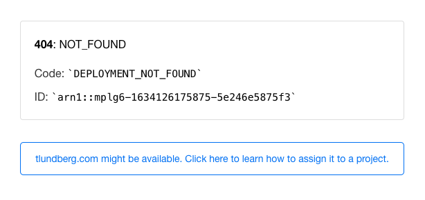 404: Deployment Not Found