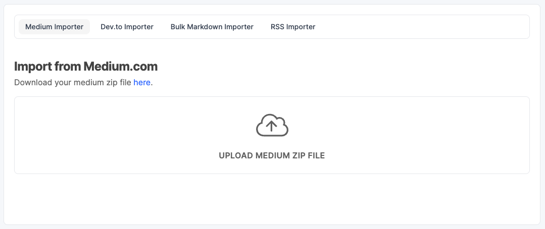 Hashnode import tool