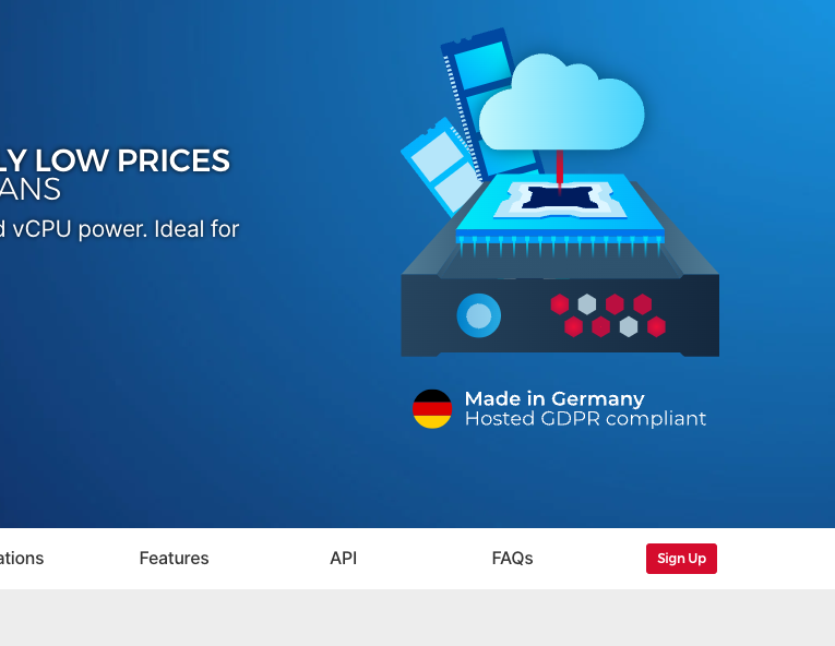 Hetzner's sign up page